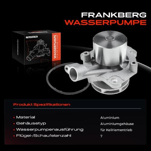 Frankberg 1x Wasserpumpe Kühlwasserpumpe für VW Golf Passat Caddy Tiguan Audi A3 A4 Seat Leon Skoda 1.6L 2.0L Bild Frankberg 1x Wasserpumpe Kühlwasserpumpe für VW Golf Passat Caddy Tiguan Audi A3 A4 Seat Leon Skoda 1.6L 2.0L