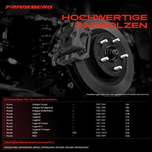 10x Radbolzen für Honda CR-V 1-4 Civic 7 FR-V Acura Integra Bild 10x Radbolzen für Honda CR-V 1-4 Civic 7 FR-V Acura Integra