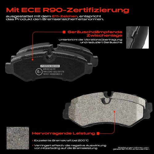 4x Bremsbeläge Hinterachse für Mercedes-Benz B907 B910 B907 B907 B910 B907 2018-2025 Bild 4x Bremsbeläge Hinterachse für Mercedes-Benz B907 B910 B907 B907 B910 B907 2018-2025