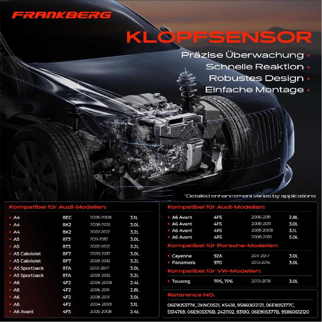 1x Klopfsensor Klopfgeber für VW Touareg Audi A4 A6 A8 R8 Porsche Cayenne Panamera