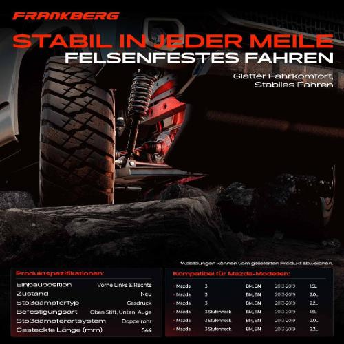 2x Stoßdämpfer Vorderachse für Mazda 3 BM BN 3 Stufenheck 1.5L 2.0L 2.2L 2013-2019 Bild 2x Stoßdämpfer Vorderachse für Mazda 3 BM BN 3 Stufenheck 1.5L 2.0L 2.2L 2013-2019