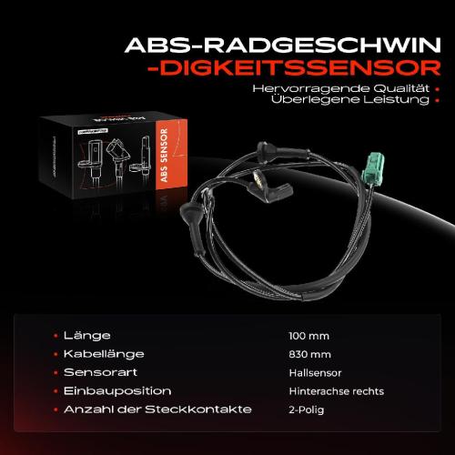 Frankberg 1x ABS Sensor Hinterachse rechts für Volvo S60 I S80 V70 II XC70 Cross Country 2.4L 2.0L 1998-2018 Bild Frankberg 1x ABS Sensor Hinterachse rechts für Volvo S60 I S80 V70 II XC70 Cross Country 2.4L 2.0L 1998-2018