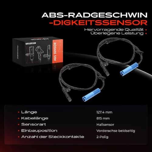 2x ABS Sensor Vorne für MG ZT ZT- T Rover 75 Tourer 1.8L 2.0L 2.5L 4.6L 1999-2005 Bild 2x ABS Sensor Vorne für MG ZT ZT- T Rover 75 Tourer 1.8L 2.0L 2.5L 4.6L 1999-2005