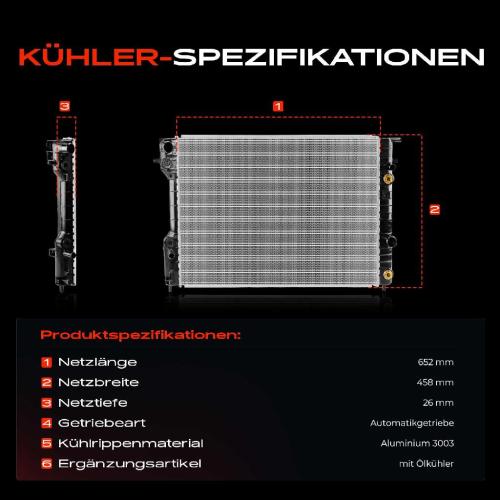 Frankberg 1x Kühler Wasserkühler Motorkühler für Opel Omega B Caravan 2.5L-3.2L 1994-2003 Bild Frankberg 1x Kühler Wasserkühler Motorkühler für Opel Omega B Caravan 2.5L-3.2L 1994-2003