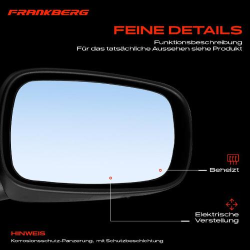 Frankberg 1x Außenspiegel Rechts für Renault Megane II BM0/1 CM0/1 KM0/2 KM0/1 LM0/1 Bj ab 2002 Bild Frankberg 1x Außenspiegel Rechts für Renault Megane II BM0/1 CM0/1 KM0/2 KM0/1 LM0/1 Bj ab 2002