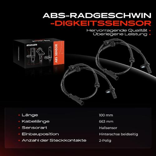 Frankberg 2x ABS Sensor Hinterachse beidseitig für Fiat Panda 312 319 Panda Van 312 519 0.9L 1.2L Bj ab 2012 Bild Frankberg 2x ABS Sensor Hinterachse beidseitig für Fiat Panda 312 319 Panda Van 312 519 0.9L 1.2L Bj ab 2012
