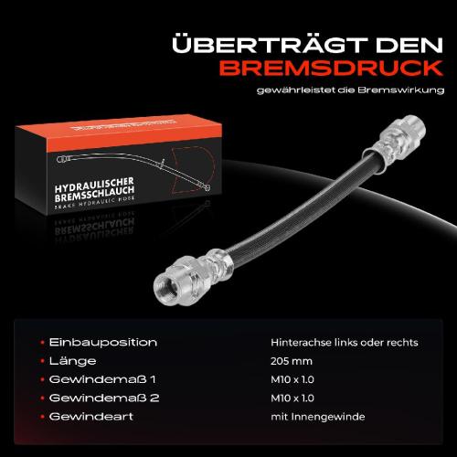 1x Bremsschlauch Bremsschläuche Hinterachse Links oder Rechts für BMW E81 E82 E87 E88 E90 E91 E92 E93 116-335 M3 Bild 1x Bremsschlauch Bremsschläuche Hinterachse Links oder Rechts für BMW E81 E82 E87 E88 E90 E91 E92 E93 116-335 M3