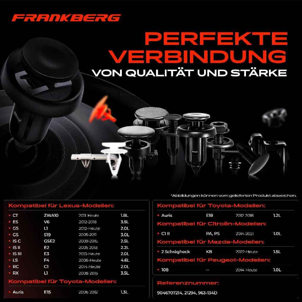 20x Befestigungsclips Radhausschale für Toyota Auris Aygo Yaris Citroën C1 II