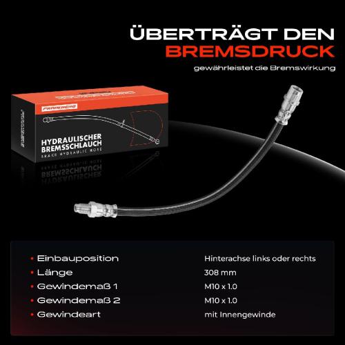 Frankberg 1x Bremsschlauch Bremsschläuche Hinterachse Links oder Rechts für Mercedes-Benz W202 W203 W210 W140 CL203 Bild Frankberg 1x Bremsschlauch Bremsschläuche Hinterachse Links oder Rechts für Mercedes-Benz W202 W203 W210 W140 CL203