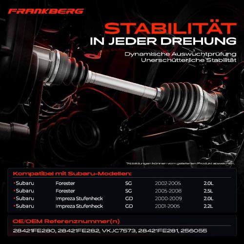 1x Antriebswelle Hinterachse Links für Subaru Forester SG Impreza Stufenheck GD Bild 1x Antriebswelle Hinterachse Links für Subaru Forester SG Impreza Stufenheck GD