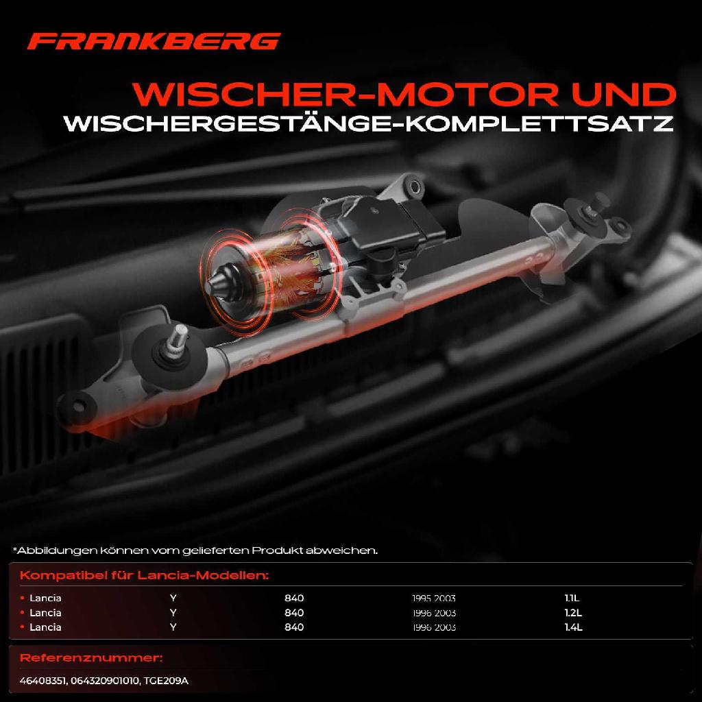 Frankberg 1x Wischerarm Scheibenwischer Vorne für Lancia Y 840A 1995-2003