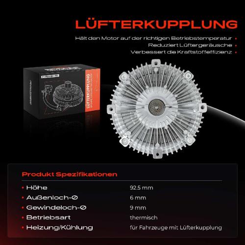 1x Lüfterkupplung Kühlerlüfte für Ford Ranger ET Mazda BT-50 Pick-up CD 2.5L 3.0L Bild 1x Lüfterkupplung Kühlerlüfte für Ford Ranger ET Mazda BT-50 Pick-up CD 2.5L 3.0L