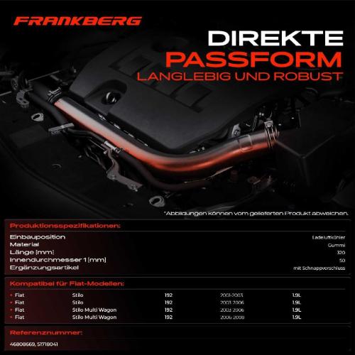 1x Kühlerschlauch Turboschlauch für Fiat Stilo 192 Stilo Multi Wagon 1.9L 2001-2008 Bild 1x Kühlerschlauch Turboschlauch für Fiat Stilo 192 Stilo Multi Wagon 1.9L 2001-2008