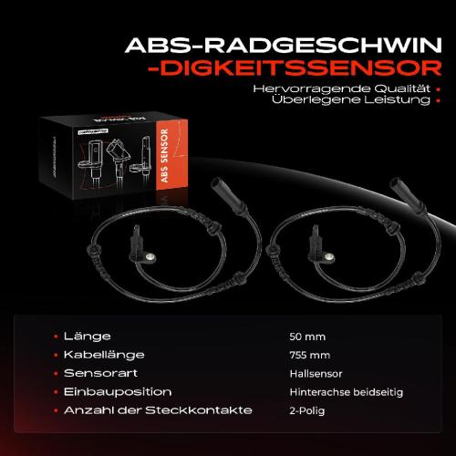 Frankberg 2x ABS Sensor Hinterachse beidseitig für BMW IX3 G08 X3 F97 G01 G08 Bj ab 2020 Bild Frankberg 2x ABS Sensor Hinterachse beidseitig für BMW IX3 G08 X3 F97 G01 G08 Bj ab 2020