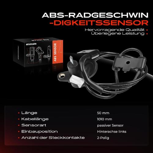 1x ABS Sensor Hinterachse links für Hyundai Coupe GK 1.6L 2.0L 2.7L 2001-2009 Bild 1x ABS Sensor Hinterachse links für Hyundai Coupe GK 1.6L 2.0L 2.7L 2001-2009
