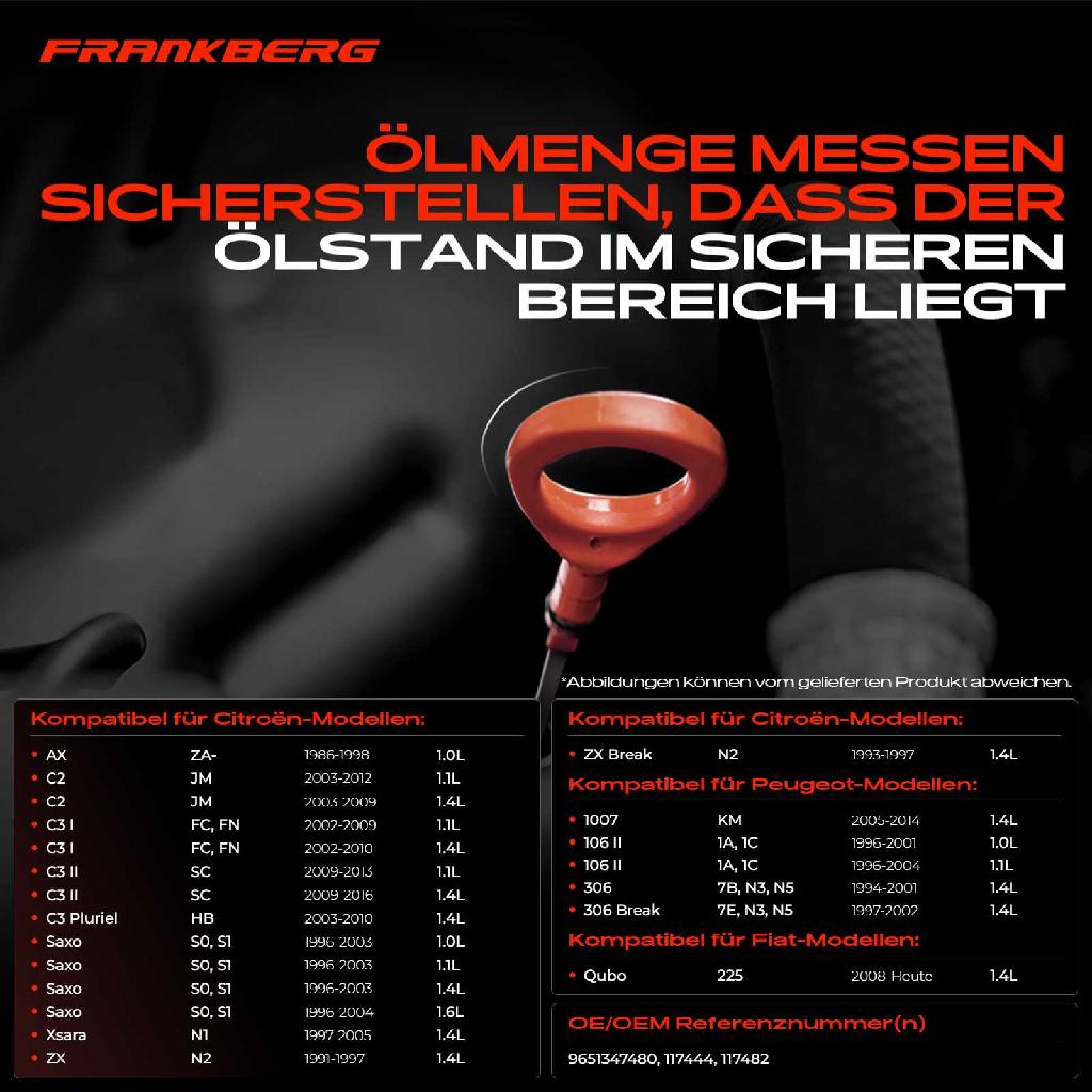 1x Ölmessstab Ölpeilstab Ölstab für Citroën C2 C3 II Fiat Qubo Peugeot 206 SW 307