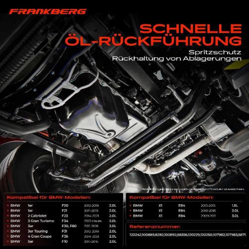 Frankberg 1x Ölwanne Motorölwanne für BMW 1/2/3/4/5er F20 F21 F23 F30 F80 F34 F31 F36 F10 F11 X1 E84 Z4 Bild Frankberg 1x Ölwanne Motorölwanne für BMW 1/2/3/4/5er F20 F21 F23 F30 F80 F34 F31 F36 F10 F11 X1 E84 Z4