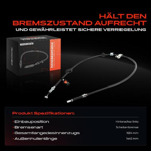1x Seilzug Feststellbremse Hinterachse links für Honda Jazz II GD GE2 GE3 1.2L 2002-2008 Bild 1x Seilzug Feststellbremse Hinterachse links für Honda Jazz II GD GE2 GE3 1.2L 2002-2008