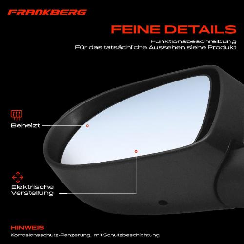 Frankberg 1x Außenspiegel Links für Renault Clio III BR0/1 CR0/1 Grandtour KR0/1 2005-2009 Bild Frankberg 1x Außenspiegel Links für Renault Clio III BR0/1 CR0/1 Grandtour KR0/1 2005-2009