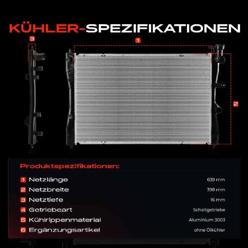 1x Kühler Wasserkühler Motorkühler für Mitsubishi Colt CZC Cabriolet VI Smart Forfour Bild 1x Kühler Wasserkühler Motorkühler für Mitsubishi Colt CZC Cabriolet VI Smart Forfour