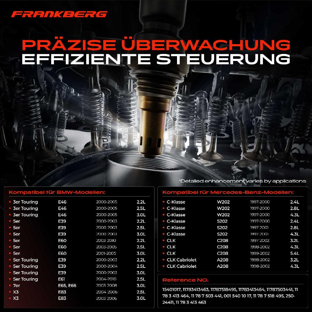 1x Lambdasonde Regelsonde Vor Katalysator für BMW 3er E46 5er E39 E60 Z3 Z4 Mercedes-Benz W202 C208