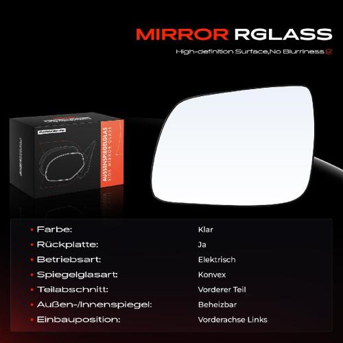 1x Spiegelglas Außenspiegel links für Mitsubishi Lancer VIII CYA CZA 2008-2017 Bild 1x Spiegelglas Außenspiegel links für Mitsubishi Lancer VIII CYA CZA 2008-2017