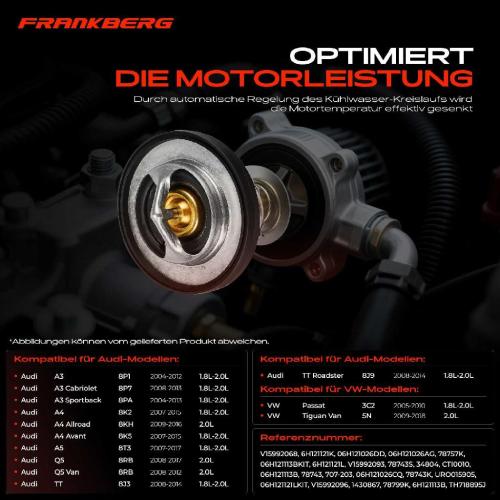 1x Thermostat Kühlmittel für VW Golf Passat Tiguan Audi TT Seat Exeo Skoda Bild 1x Thermostat Kühlmittel für VW Golf Passat Tiguan Audi TT Seat Exeo Skoda