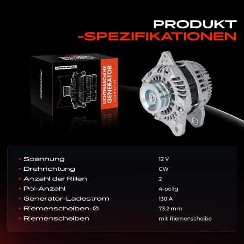 1x Lichtmaschine Generator für Mitsubishi Pajero 4 Van V8W V9W Santa Fé 3 DM Bild 1x Lichtmaschine Generator für Mitsubishi Pajero 4 Van V8W V9W Santa Fé 3 DM