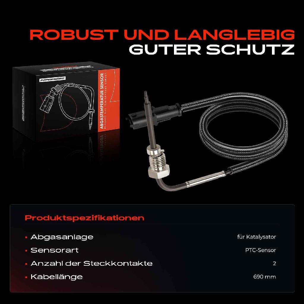 1x Abgastemperatursensor für Jeep Cherokee KL 2.0L 2014-2018