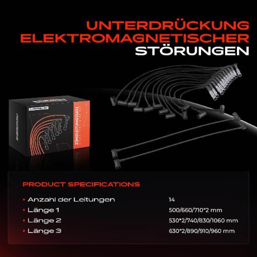 14x Zündleitungssatz Zündkabel für Mercedes-Benz S-Klasse W140 C140 SL R129 Bild 14x Zündleitungssatz Zündkabel für Mercedes-Benz S-Klasse W140 C140 SL R129