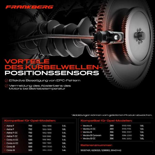 1x Kurbelwellensensor Impulsgeber für Opel Astra F Corsa A B Vectra A B Vauxhall Nova 1.4L 1.6L Bild 1x Kurbelwellensensor Impulsgeber für Opel Astra F Corsa A B Vectra A B Vauxhall Nova 1.4L 1.6L