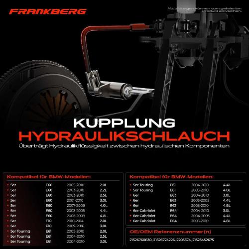 1x Kupplungsschlauch für BMW 5er E60 F10 E61 6er E63 E64 Bild 1x Kupplungsschlauch für BMW 5er E60 F10 E61 6er E63 E64