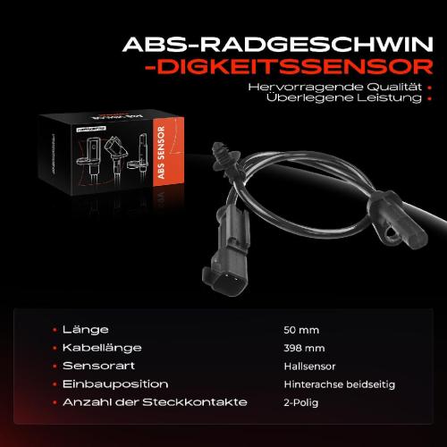Frankberg 1x ABS Sensor Hinterachse beidseitig für Ford Tourneo Custom V362 Bus Transit Kasten V363 2.0L 2.2L 2012-2023 Bild Frankberg 1x ABS Sensor Hinterachse beidseitig für Ford Tourneo Custom V362 Bus Transit Kasten V363 2.0L 2.2L 2012-2023