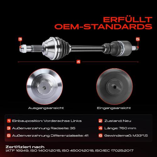 1x Antriebswelle Vorderachse Links für Citroën Jumper Bus Peugeot Boxer Bus Kasten Fiat Ducato Bus Bild 1x Antriebswelle Vorderachse Links für Citroën Jumper Bus Peugeot Boxer Bus Kasten Fiat Ducato Bus