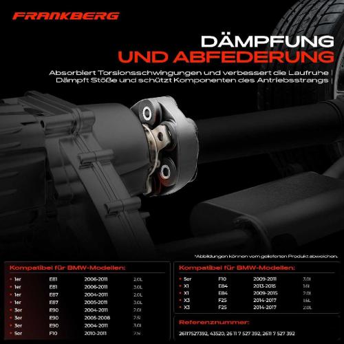 1x Gelenkscheibe Hardyscheibe Kardanwelle Hinten für BMW 1er E81 E87 3er E90 E91 X1 E84 5er F10 Bild 1x Gelenkscheibe Hardyscheibe Kardanwelle Hinten für BMW 1er E81 E87 3er E90 E91 X1 E84 5er F10