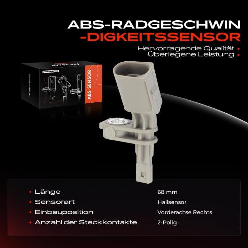 Frankberg 1x ABS Sensor Vorderachse rechts f r VW Golf Alltrack VIII Variant Passat Caddy California Camper MPV Bild Frankberg 1x ABS Sensor Vorderachse rechts f r VW Golf Alltrack VIII Variant Passat Caddy California Camper MPV
