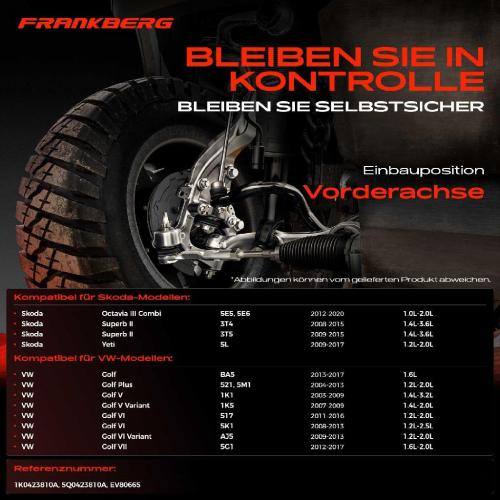 Frankberg 2x Spurstange Vorderachse für VW Golf Plus Sportsvan V Variant Van VII VI Cabriolet Jetta Passat Bild Frankberg 2x Spurstange Vorderachse für VW Golf Plus Sportsvan V Variant Van VII VI Cabriolet Jetta Passat