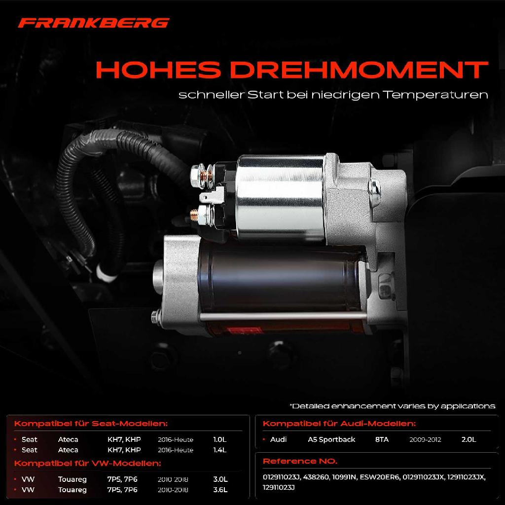 1x Anlasser Starter für VW Touareg Audi A5 Sportback Seat Ateca 2.0L 1.0L 1.4L 3.0L 3.6L Bj ab 2009