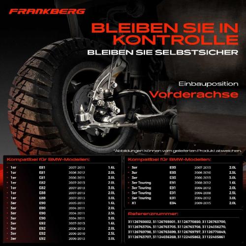 1x Querlenker Satz Vorderachse für BMW 1er E81 1er Cabriolet E88 1er Coupe E82 3er E90 3er Cabriolet E93 Bild 1x Querlenker Satz Vorderachse für BMW 1er E81 1er Cabriolet E88 1er Coupe E82 3er E90 3er Cabriolet E93