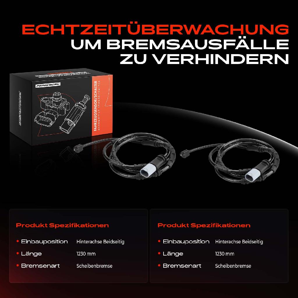 2x Warnkontakt Bremsbelagverschleiß Hinten für BMW I8 I12 I8 Roadster I15