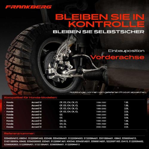 1x Querlenker Satz Vorderachse für Honda Accord VI Coupe Hatchback 1.6L 1.8L 2.0L 2.2L 3.0L 1998-2003 Bild 1x Querlenker Satz Vorderachse für Honda Accord VI Coupe Hatchback 1.6L 1.8L 2.0L 2.2L 3.0L 1998-2003