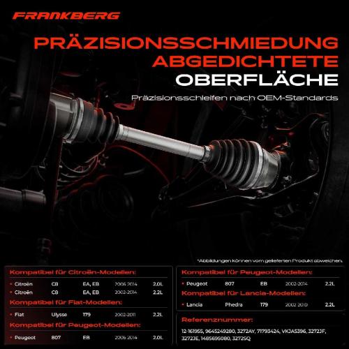 1x Antriebswelle Gelenksatz Vorderachse für Citroën C8 EA EB Fiat Ulysse Lancia Peugeot Bild 1x Antriebswelle Gelenksatz Vorderachse für Citroën C8 EA EB Fiat Ulysse Lancia Peugeot