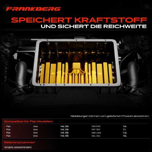 Frankberg 1x Kraftstofftank Kraftstoffbehälter für Fiat Uno 146 45 1.0L-1.5L Bild Frankberg 1x Kraftstofftank Kraftstoffbehälter für Fiat Uno 146 45 1.0L-1.5L