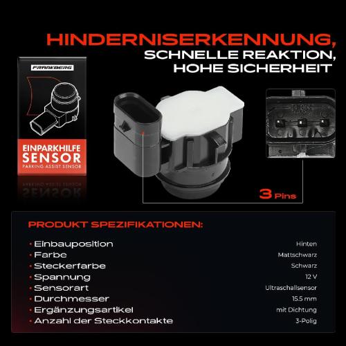 1x Parksensor PDC Sensor Hinten für Tesla Model 3 5YJ3 Model S 5YJS ab 2017 Bild 1x Parksensor PDC Sensor Hinten für Tesla Model 3 5YJ3 Model S 5YJS ab 2017