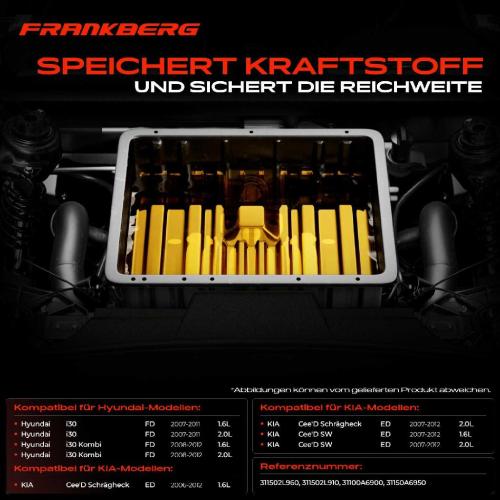 Frankberg 1x Kraftstofftank Kraftstoffbehälter für Hyundai i30 FD KIA Cee'D 1.6L-2.0L Bild Frankberg 1x Kraftstofftank Kraftstoffbehälter für Hyundai i30 FD KIA Cee'D 1.6L-2.0L