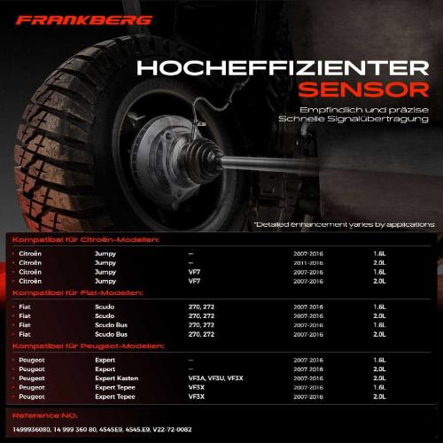 Frankberg 2x ABS Sensor Vorderachse beidseitig für Citroën Jumpy Kasten Fiat Scudo Bus Peugeot Expert Tepee 2007-2016 Bild Frankberg 2x ABS Sensor Vorderachse beidseitig für Citroën Jumpy Kasten Fiat Scudo Bus Peugeot Expert Tepee 2007-2016