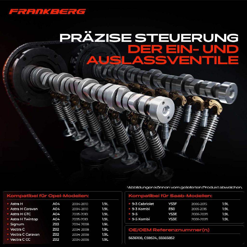 1x Nockenwelle für Opel Astra H L48 Vectra C Z02 Signum Saab 9-3 1.9L