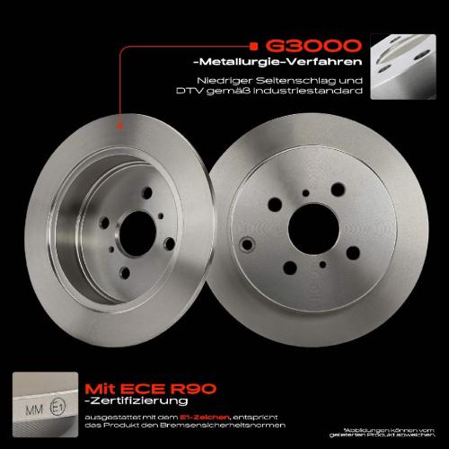 2x Bremsscheiben Hinterachse für Toyota Corolla Kombi Liftback Stufenheck Verso Prius Yaris Van Bild 2x Bremsscheiben Hinterachse für Toyota Corolla Kombi Liftback Stufenheck Verso Prius Yaris Van