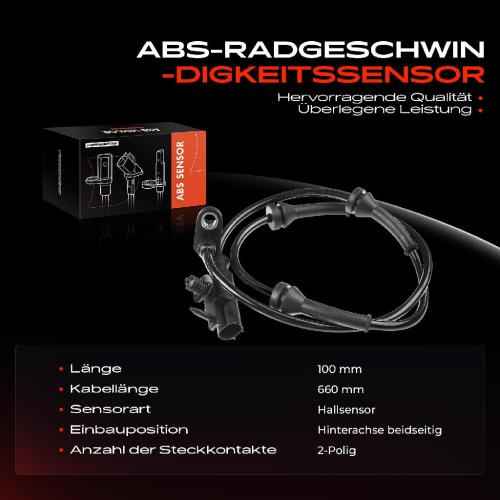 1x ABS Sensor Hinterachse beidseitig für Land Rover Range IV Sport 2.0L 3.0L 4.4L 5.0L 2012-2022 Bild 1x ABS Sensor Hinterachse beidseitig für Land Rover Range IV Sport 2.0L 3.0L 4.4L 5.0L 2012-2022
