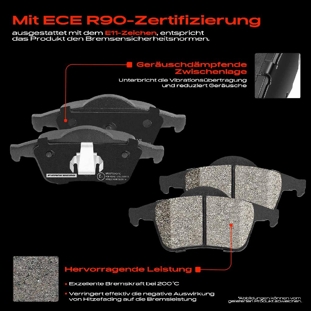 4x Bremsbeläge Hinterachse für Volvo S60 I S80 V70 II XC70 Cross Country 1997-2010